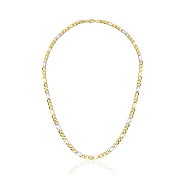 Figaro Yassı Yeşil Beyaz Zincir Kolye