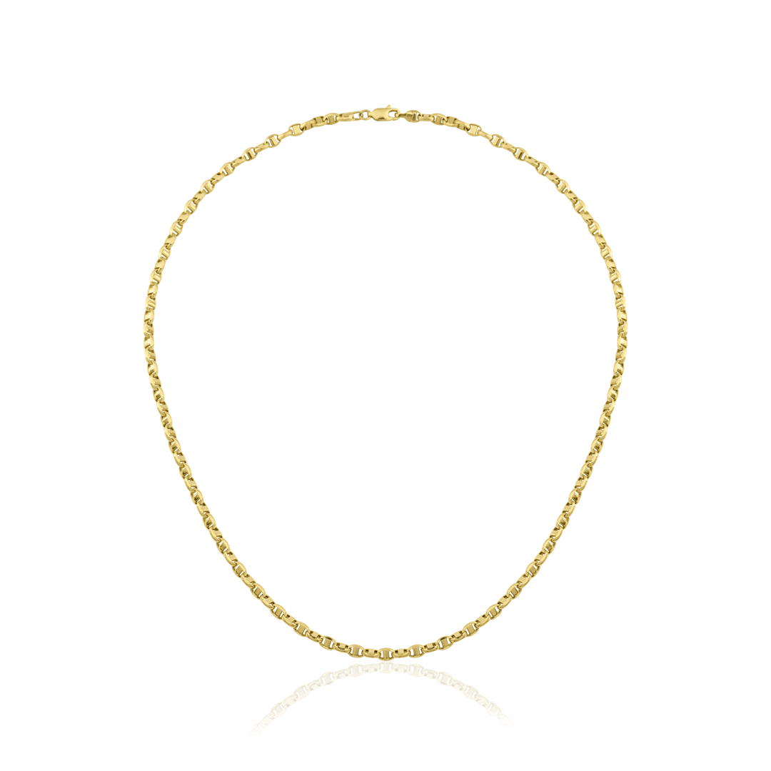 Oval Barlı Zincir Kolye