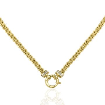 Çift Halat Taşlı Zincir Kolye