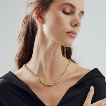 Çiftli Elmas Kalem Zincir Kolye