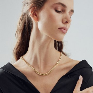 Çiftli Elmas Kalem Zincir Kolye