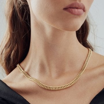 Çiftli Elmas Kalem Zincir Kolye