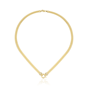 Taşlı İçi Boş Çiftli Gurmet Zincir Kolye